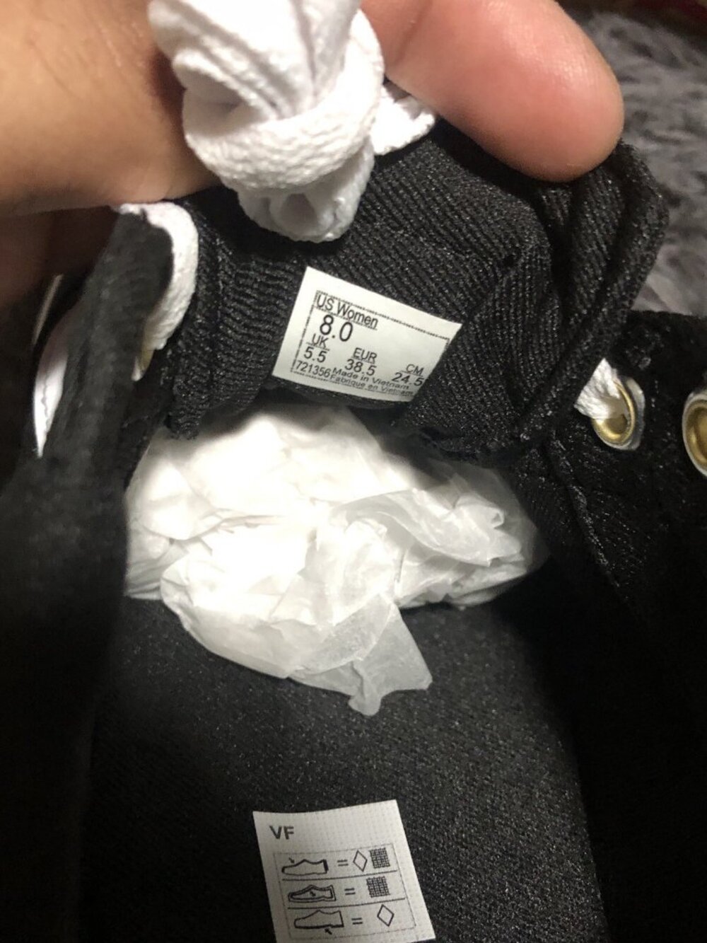 Vans Women's Skate Shoes, Size 8, Brooklyn Ls, Mono Embroidery, VN000D7UBLK - Picture 5 of 7